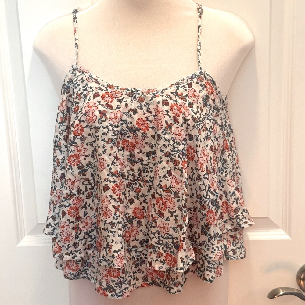 Pretty & Flirty Hollister Tiered Floral Spaghetti Strap Cami XS